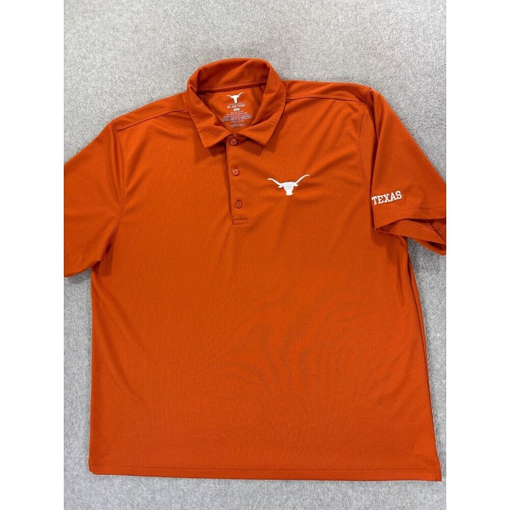 Texas Longhorns Stitched Logo Short Sleeve‎ Campus Polo Shirt (Men's 2XL) Orange